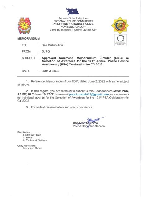 Command Memorandum Circulars .